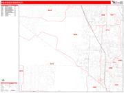 Palm Beach Gardens Wall Map Zip Code Red Line Style 2022